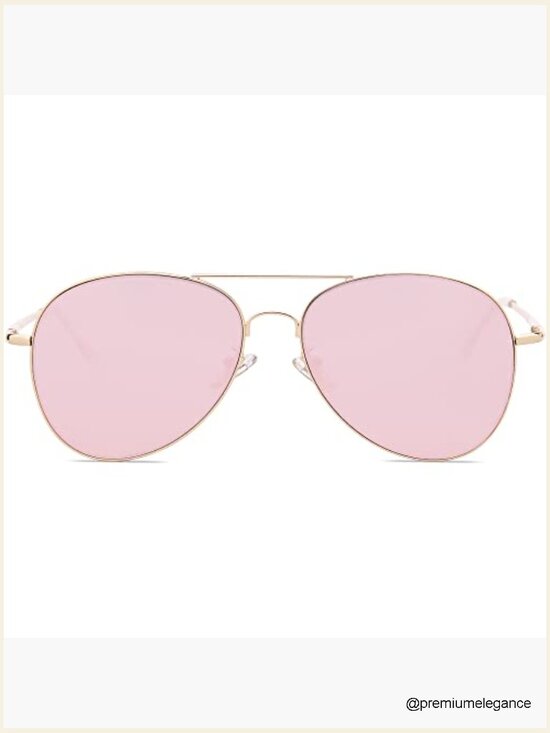 Classic Aviator Sunglasses Metal Frame Spring Hinges UV400